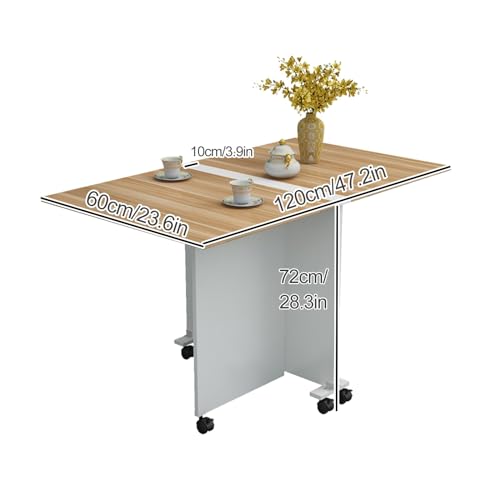 Folding Dining Table with 6 Wheels W1339