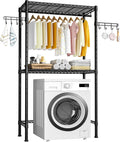 Black Metal Freestanding Shelves, 35" W x 13.4" D x 76.7" H A9865