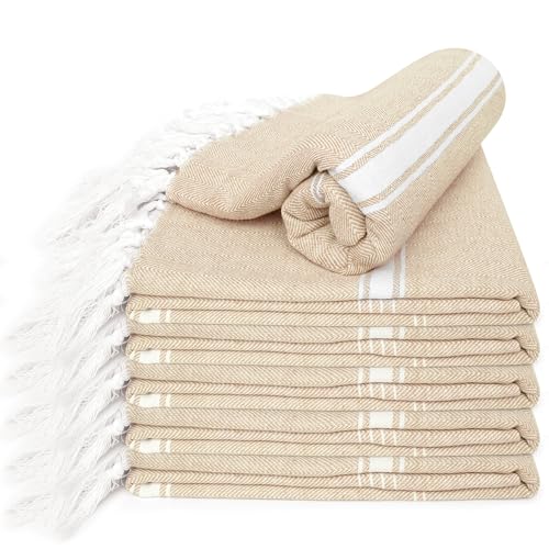 Oversized 100% Cotton Turkish Beach Towel, Pack of 2, Grey & Aqua Blue D508559