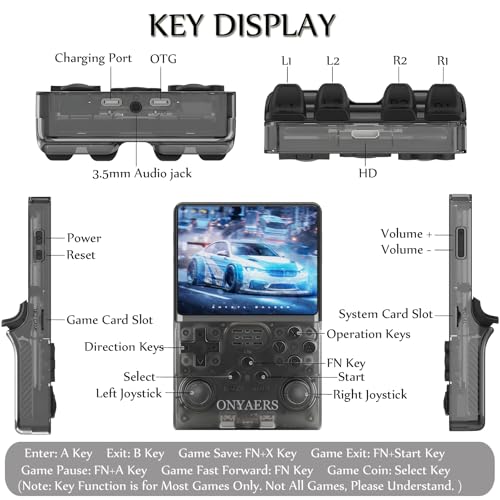 Retro Handheld Game Console with 3.5 Inch IPS Screen and 256GB Memory Card X636919