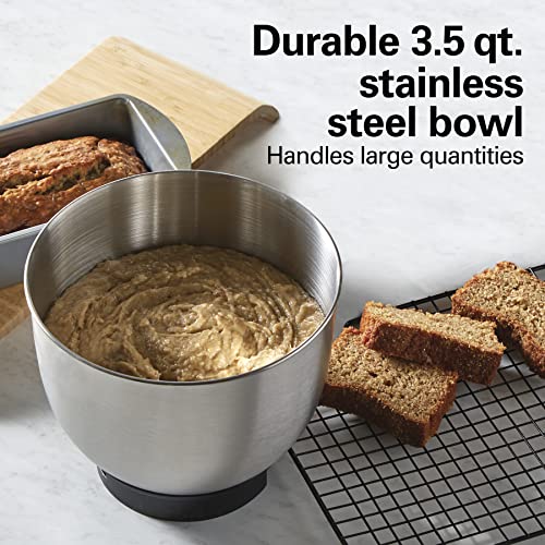 6 Speed Electric Stand Mixer with Stainless Steel 3.5 Quart Bowl, Black B88040