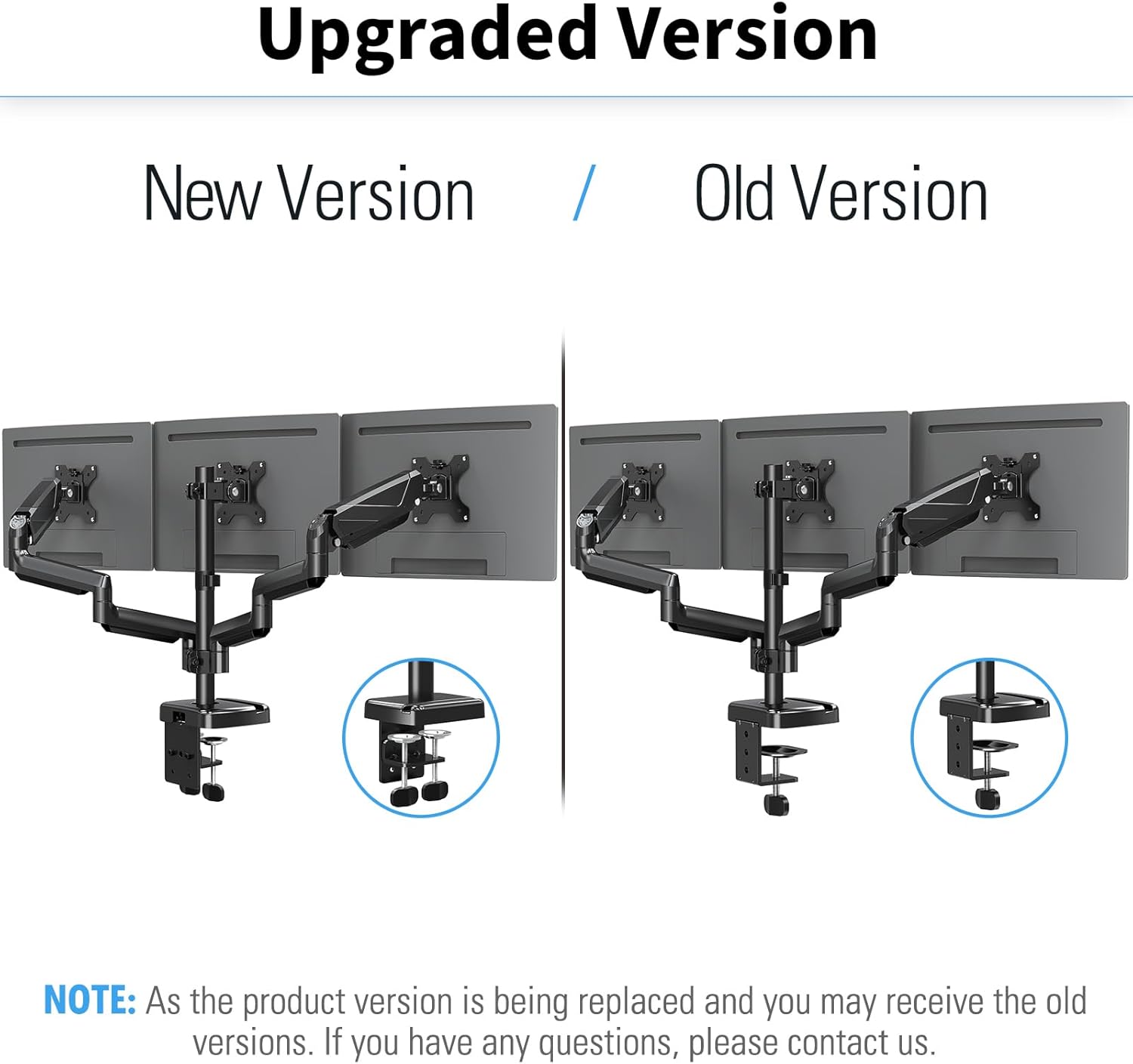 Triple Monitor Desk Mount for 3 Screens Up to 27 inch V20153