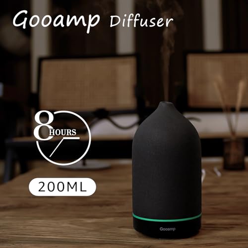 200ML Ceramic Essential Oil Diffuser with 7 Color Lights Auto Shut Off H372