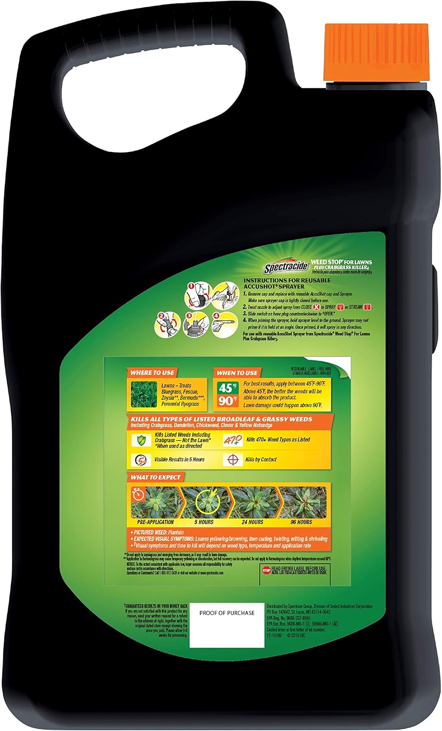 1.33 Gallon Weed Stop Plus Crabgrass Killer AccuShot Refill Q955