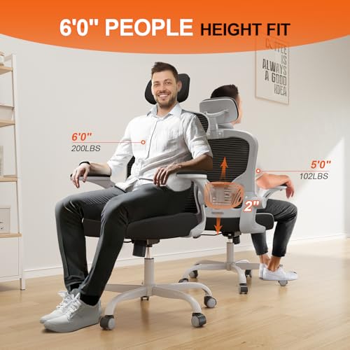 Black Ergonomic High Back Desk Chair with Flip-up Armrests B988