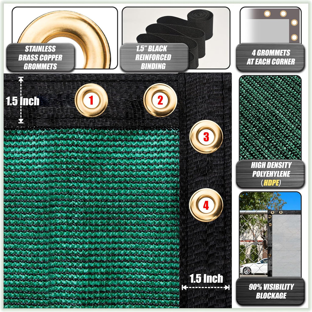 Green Fence Privacy Screen Fabric Shade Tarp Mesh Cloth H926