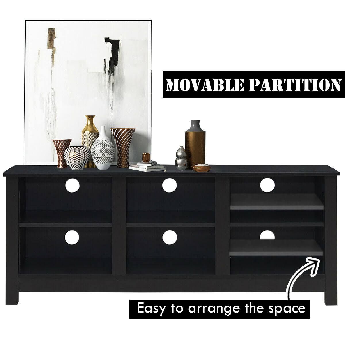 Black Entertainment TV Stand Cabinet K59526