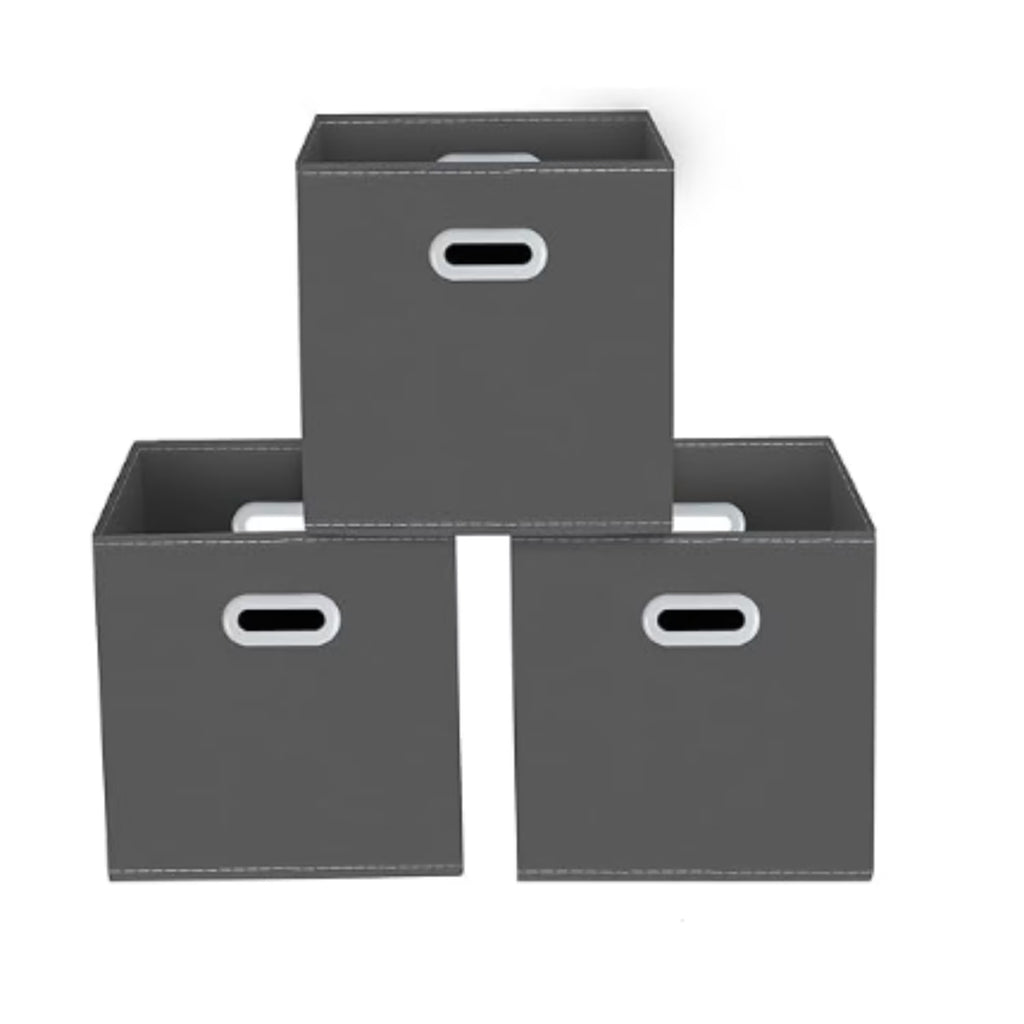 Gray Fabric Cube Organizer Set of 3 K38371