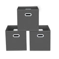 Gray Fabric Cube Organizer Set of 3 K38371