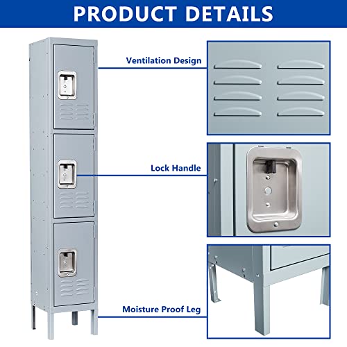 Black Gray 1 Door 71" Metal Locker Storage Cabinet Y151626