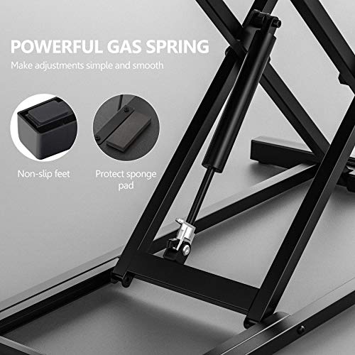 Height Adjustable Standing Desk 36" Wide Sit to Stand Converter Desk Tabletop Workstation for Dual Monitor Riser M561