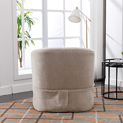 Blue Swivel Accent Chairs Set of 2 Linen Fabric L938