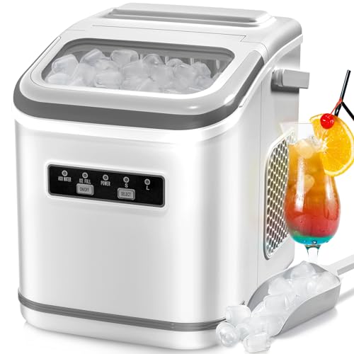 Countertop Ice Maker, 26.5lbs/24h, 2 Sizes of Ice Cube A222