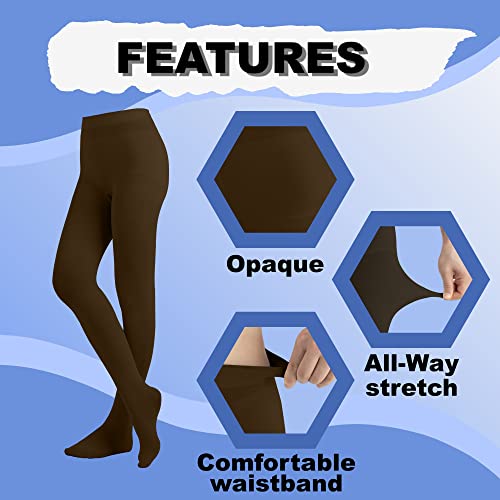 Women's Solid Colored Opaque Microfiber Footed Tights C763830