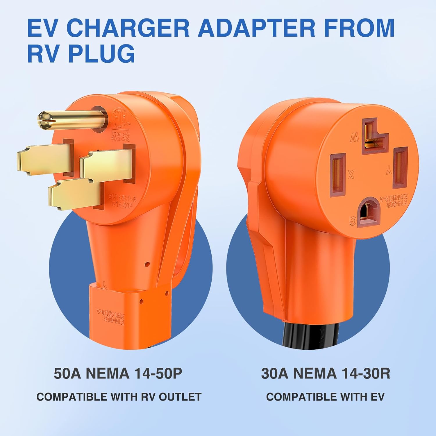 50 Amp to 30 Amp 4 Prong Pure Copper 125V/250V Outlet to EV Dryer Plug Conversion Heavy Duty 10 Gauge Wire Z877459