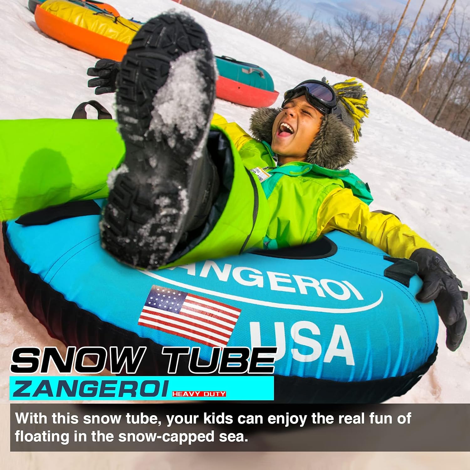 45 inch Heavy Duty Inflatable Snow Tube with Cover Z822031