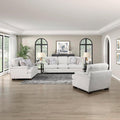 Cream Chenille Upholstered Sofa, Loveseat and Lounge Chair Set Q51131