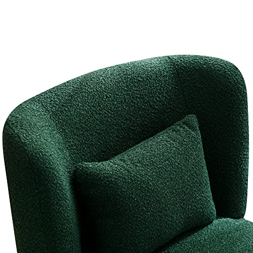 Green Boucle Swivel Barrel Chair L935