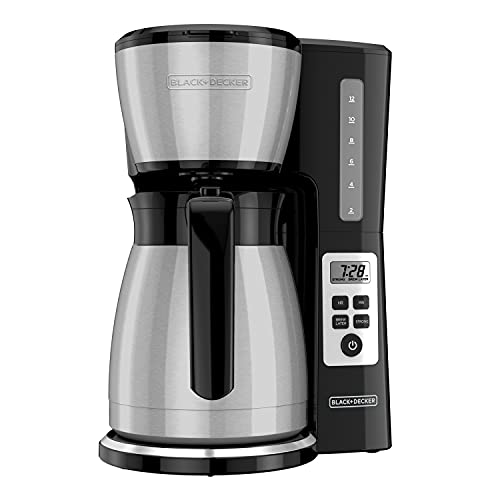 12 Cup Thermal Programmable Coffee Maker, Black/Steel J90664