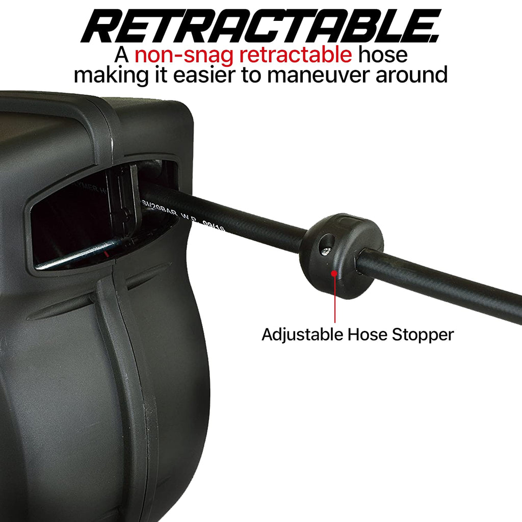 3/8" x 50' Retractable Hybrid Polymer Air Hose Reel H55269