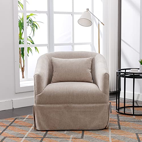 Blue Swivel Accent Chairs Set of 2 Linen Fabric L938