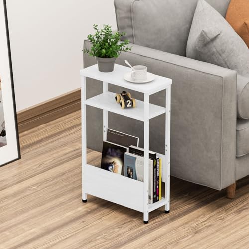 Faux White Marble 3 Tier Narrow Side Table C945820