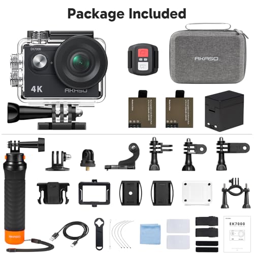 4K30fps Action Camera with 128GB MicroSDXC U3 Memory Card Accessories Kit Ultra HD 131FT Waterproof Camera EIS WiFi Remote Control 4X Zoom Underwater Camera M309