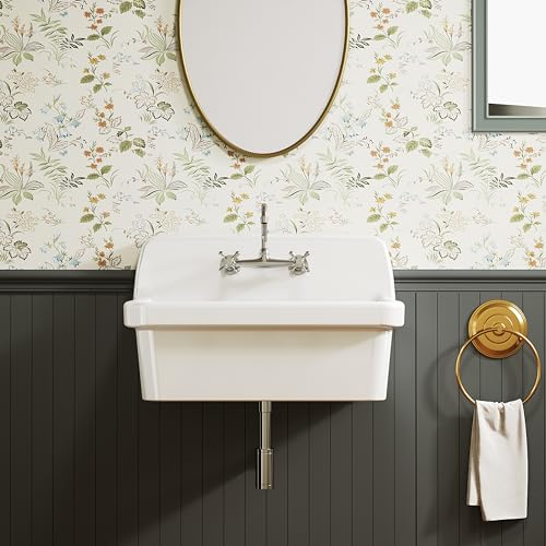 White Ceramic Wall Mount Utility Sink 24"x19"x16.5" S371946