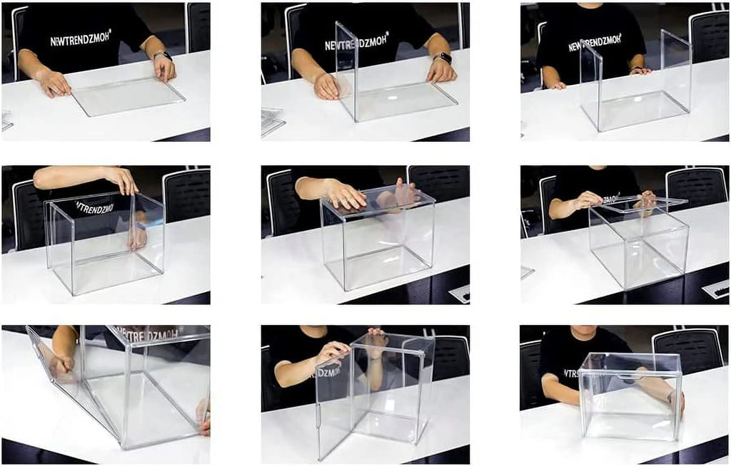 Clear Acrylic Handbag Storage Organizer Box with Magnetic Door P115