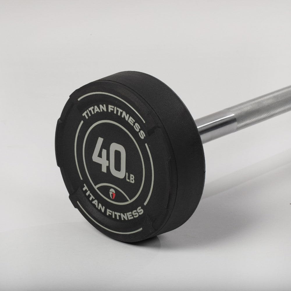40 LB Rubber Straight Fixed Barbell E208
