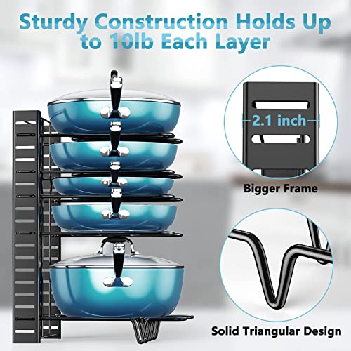 8-Tier Heavy Duty Pots and Pans Organizer Rack A20026