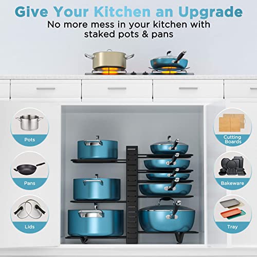 8-Tier Heavy Duty Pots and Pans Organizer Rack A20026