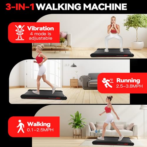 Walking Vibration Pad, Under Desk Treadmill, 2.5HP Low Noise Treadmill Pad with Remote Control S818898