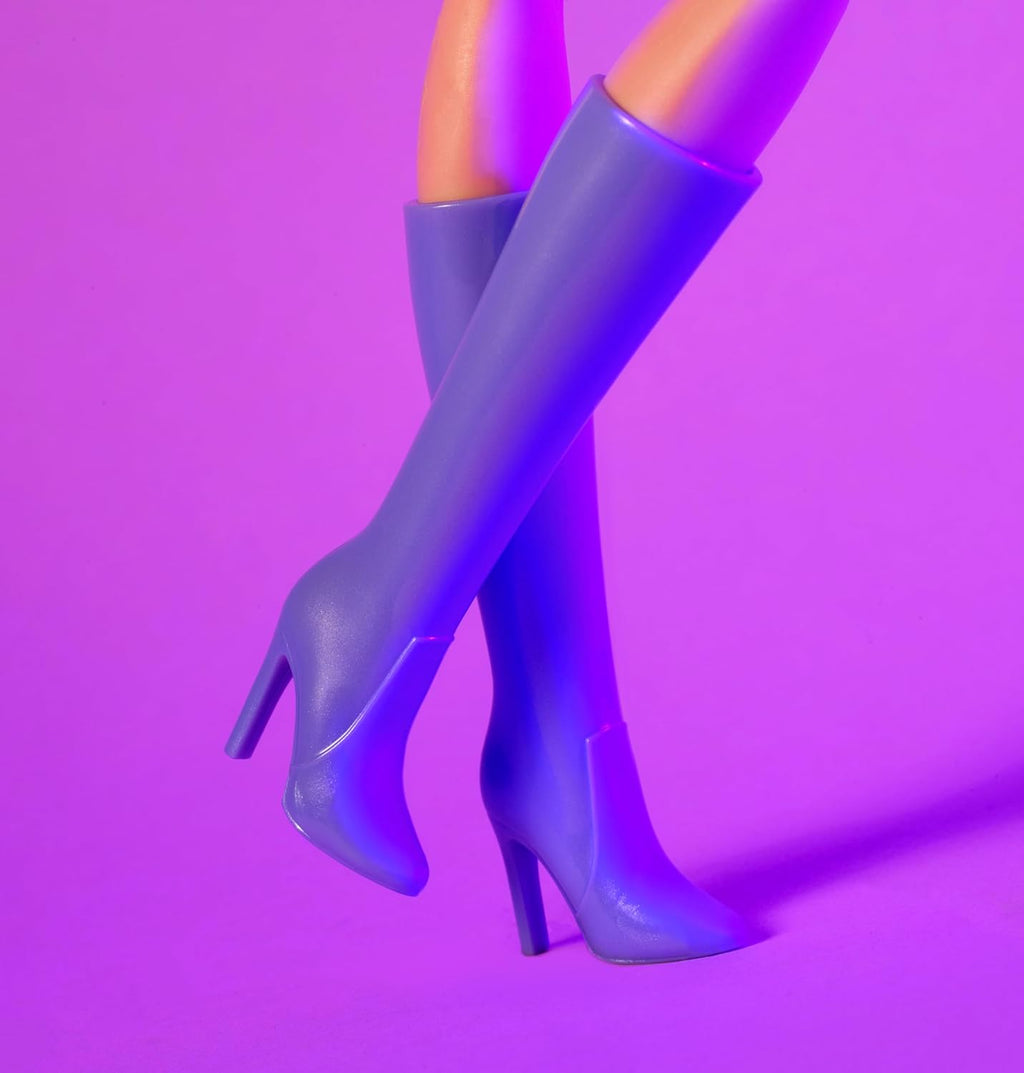 Barbie Looks Doll No. 20 with Red Hair & Lavender Top & Faux-Leather Skirt with Knee-High Boots A7692