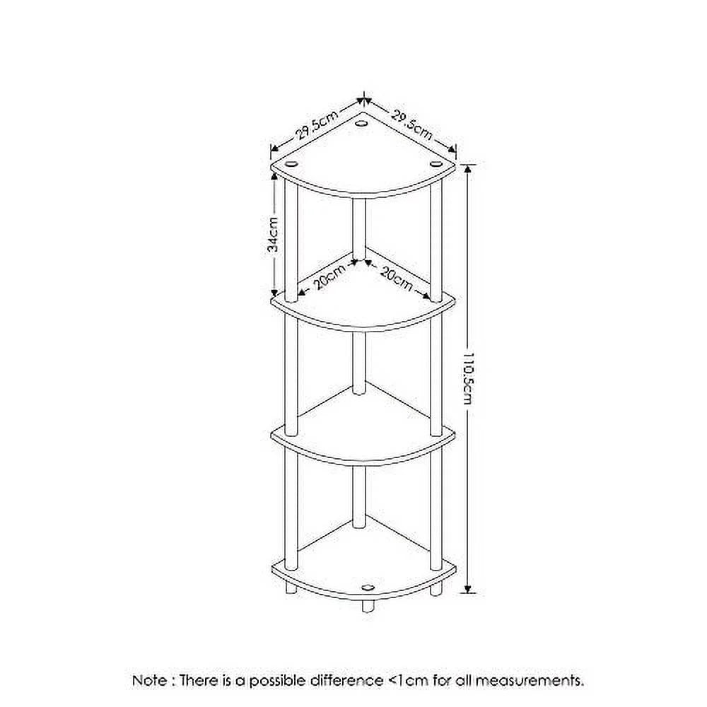 4-Tier Corner Shelf, Espresso/Black U1334
