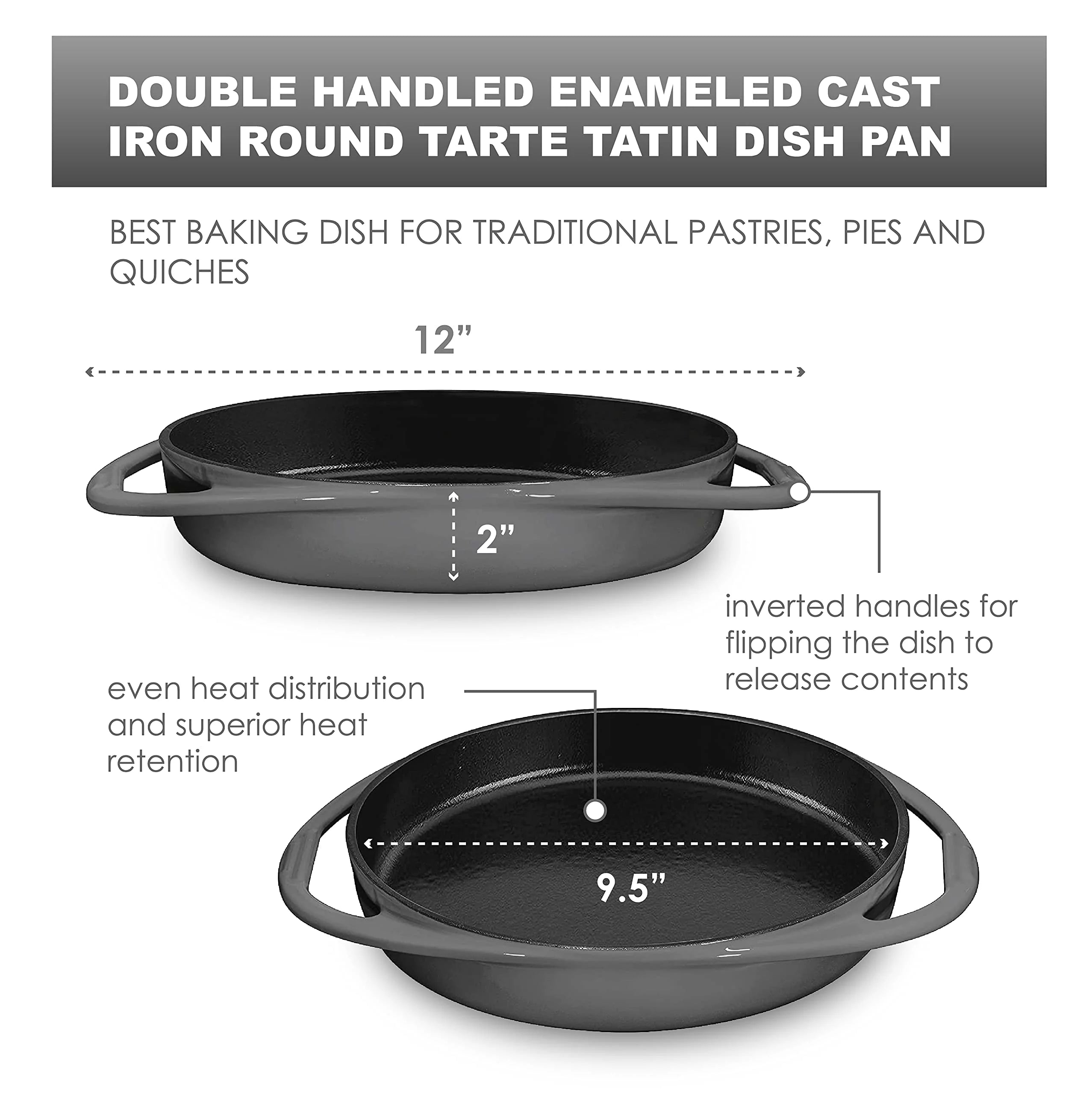 Gray Cast Iron Round Bakeware Pan N503