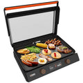 22-Inch Non Stick Ceramic Titanium Coated Stainless Steel Electric Griddle with Glass Hood K683920