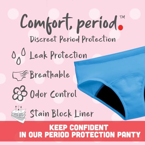 Girls' Boys' Short & Hipster Period Underwear, Moderate Protection, Multi-Pack O7518