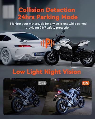 Motorcycle 4K Dash Cam Front and Rear, IP67 Waterproof, GPS Wi-Fi A575