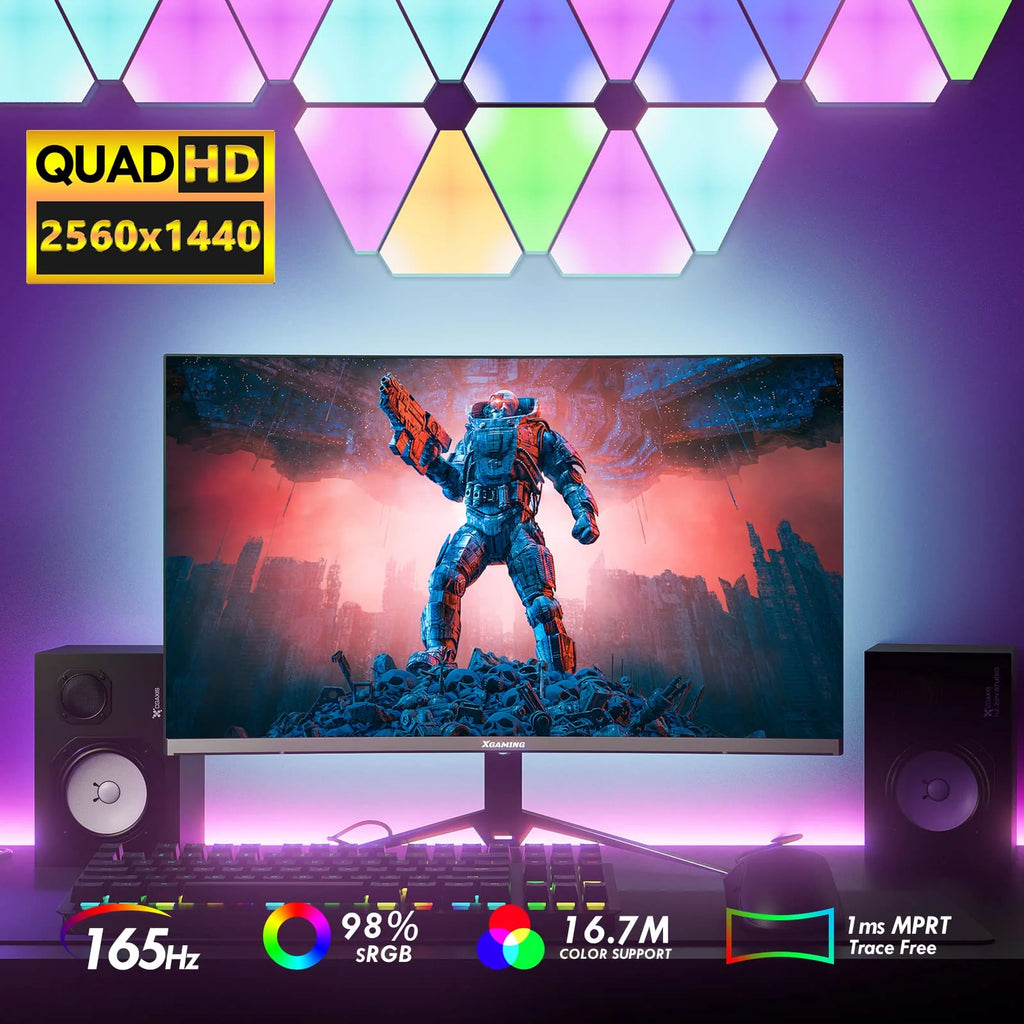 27-inch 165Hz Curved Gaming Monitor, 1440p QHD HDR Computer Monitor, Metal Black I746219
