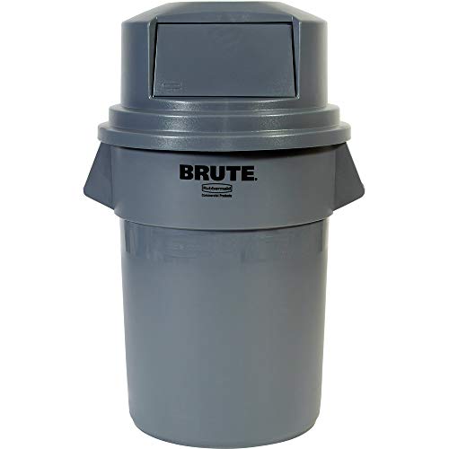 Red HDPE Dome Top Waste Lid for 55 Gal Trash Cans B701659