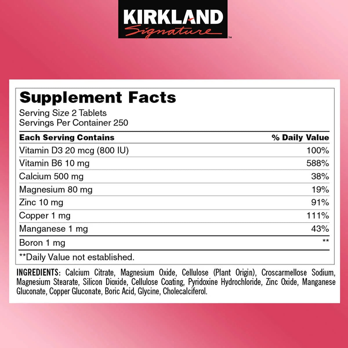 Calcium Citrate 500 mg., 500 Tablets L576