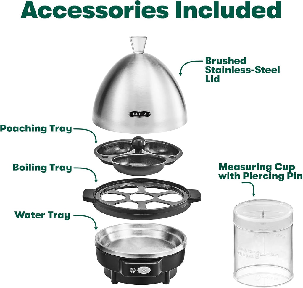 Black Electric Egg Cooker with 7 Egg Capacity Tray B38530