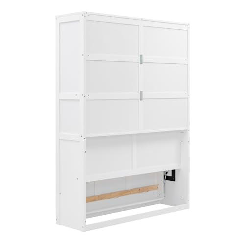 Queen Size Murphy Bed with Storage Shelves Z67263