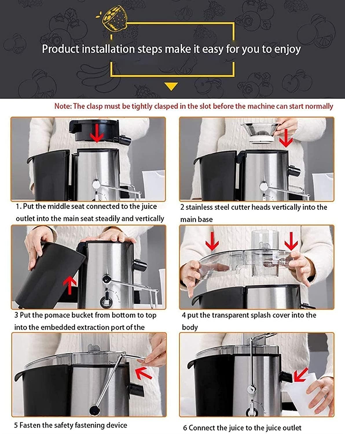 Stainless Steel Centrifugal Juicer Machine with Wide 3” Feed Chute J360