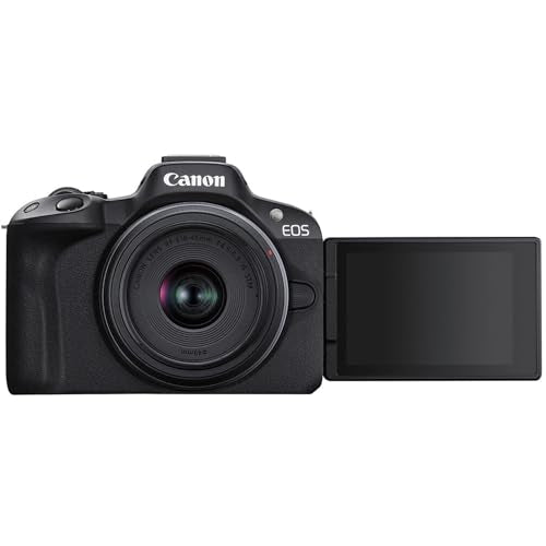 Black Mirrorless Camera with RF-S 18-45mm and RF-S 55-210mm Lens Kit R200