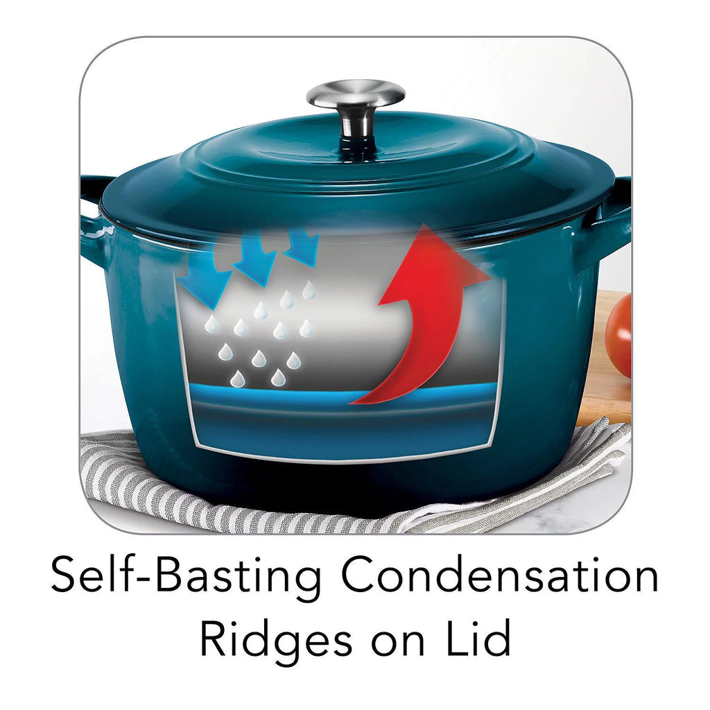 Enameled Cast Iron 7-Qt Covered Round Dutch Oven L656
