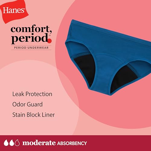 Girls' Boys' Short & Hipster Period Underwear, Moderate Protection, Multi-Pack O7518