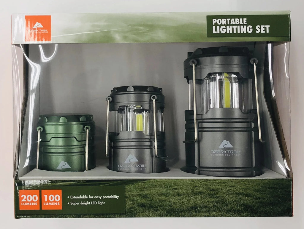 3 Pack AAA & AA Batteries LED Camping Lanterns L97517