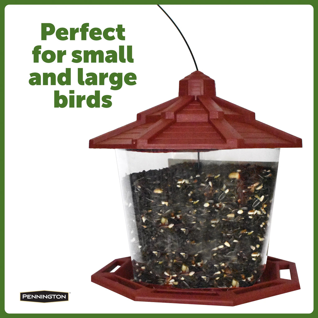 Red Recycled Plastic Wild Bird Hopper Feeder, 7 lb. Capacity, 2 Pack I2866